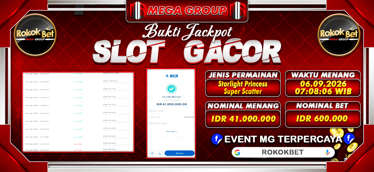 Bukti JP situs Rokokbet hari Minggu, 06 September 2026