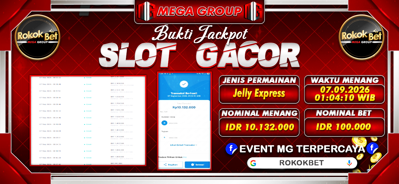 Bukti JP situs Rokokbet hari Senin, 07 September 2026