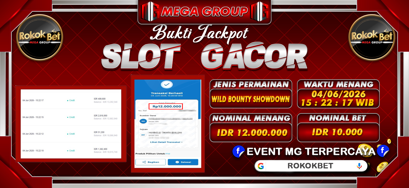 Bukti JP situs Rokokbet hari Jumat, 05 Juni 2026