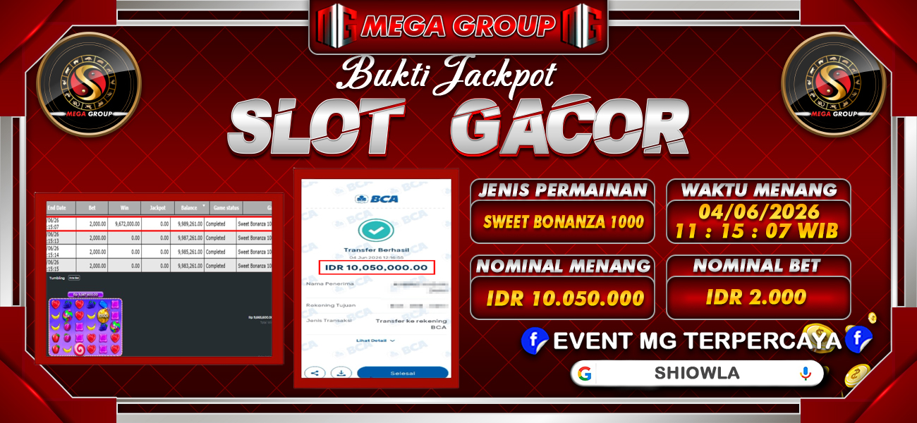 Bukti JP situs Shiowla hari Jumat, 05 Juni 2026